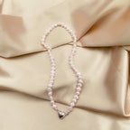 Magnetic Heart Pearl Choker Necklace and Bracelet