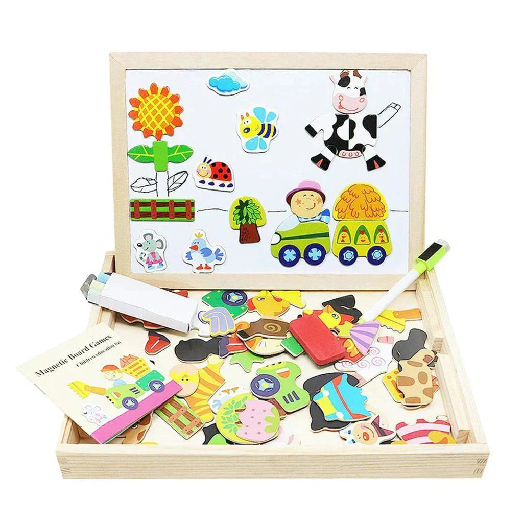 Magnidraw Duo – Double-Sided Magnetic and Chalk Drawing Board for Kids – Creative Learning and Play