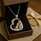 SilverHeart | Silver Necklace with Heart Dog and Zirconia Stone