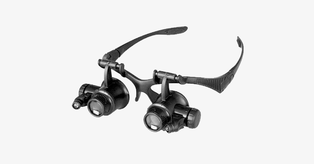 Magnifying glass with LED lights, hands-free & bright light settings