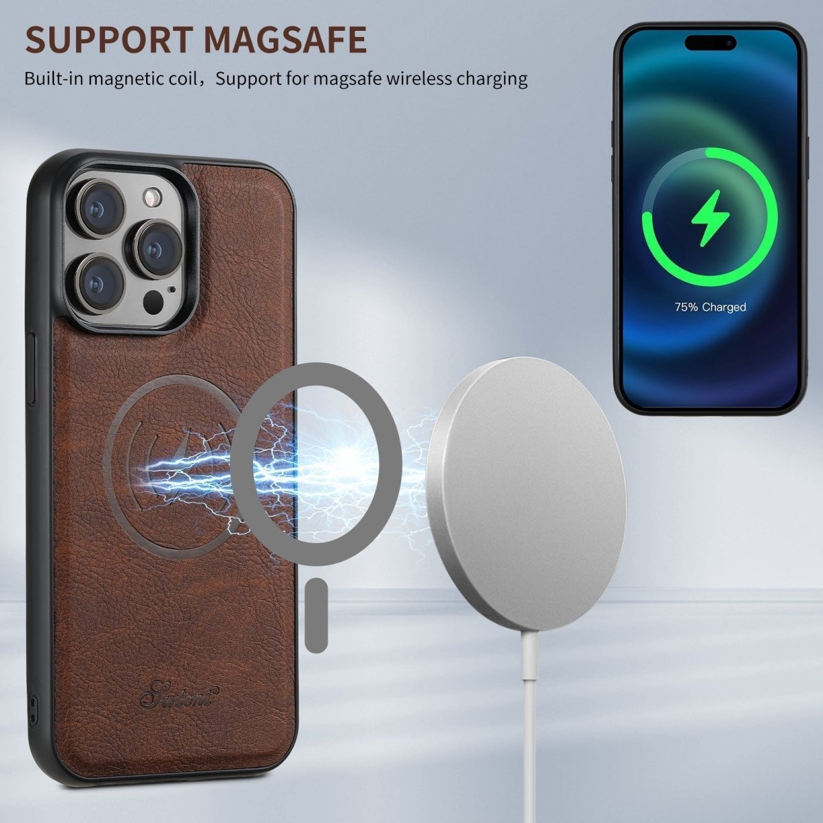 Magvibe Leather Case – Premium Smartphone Protection with Card Holder and MagSafe