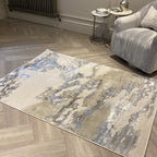 Elegance of marble rug Maia in shades of gray and silver!