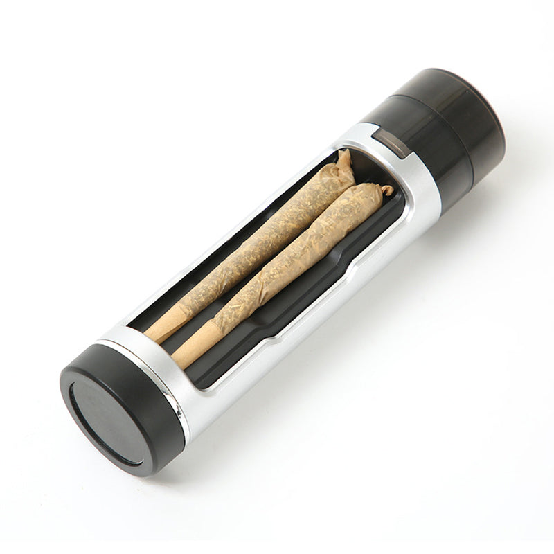 Portable manual plastic cigarette shredder with double pipe