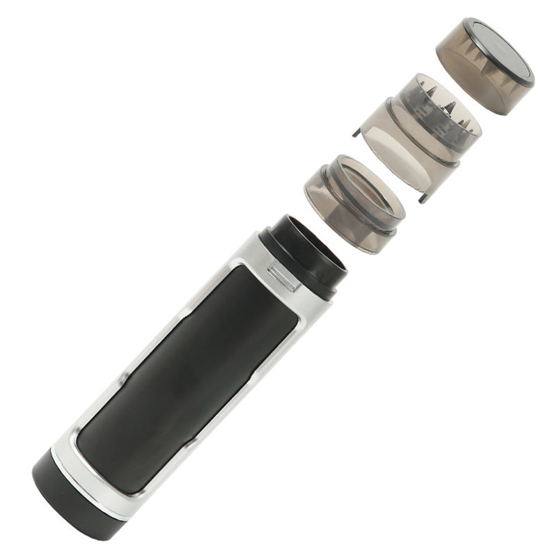 Portable manual plastic cigarette shredder with double pipe