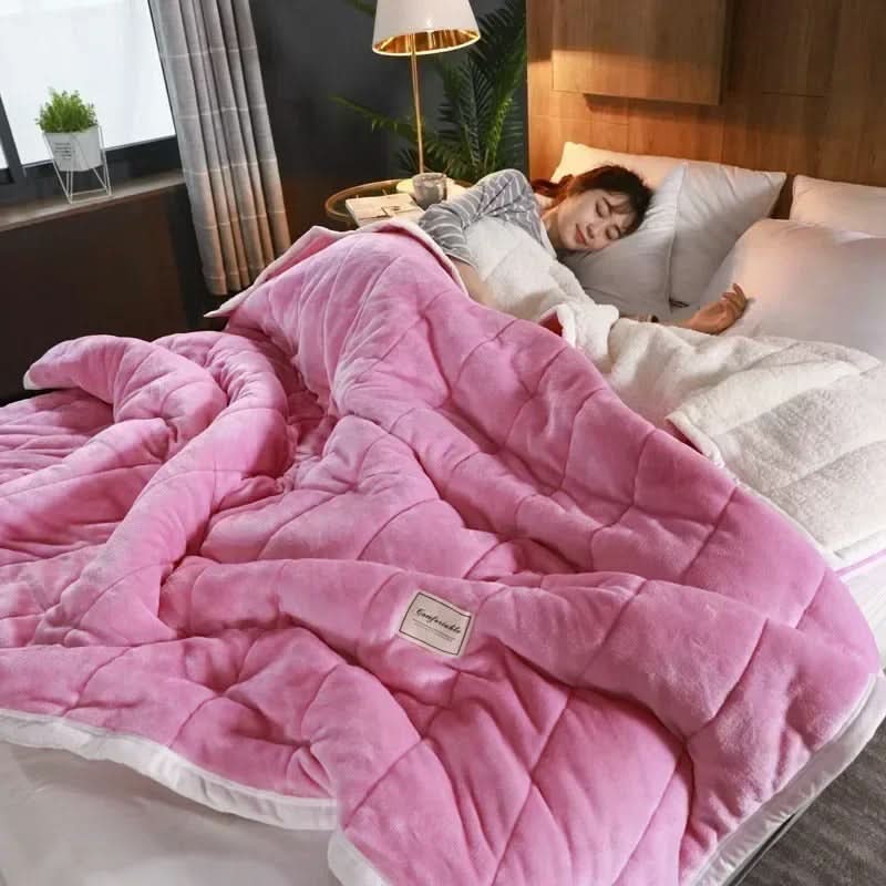Warm Flannel Coral Fleece Blanket Soft Cozy Throw for Winter