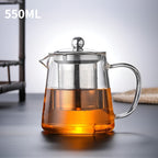 Teekanne Claritéa | Borosilicate glass | With stainless steel filter & wooden lid | Heat resistant & dishwasher safe
