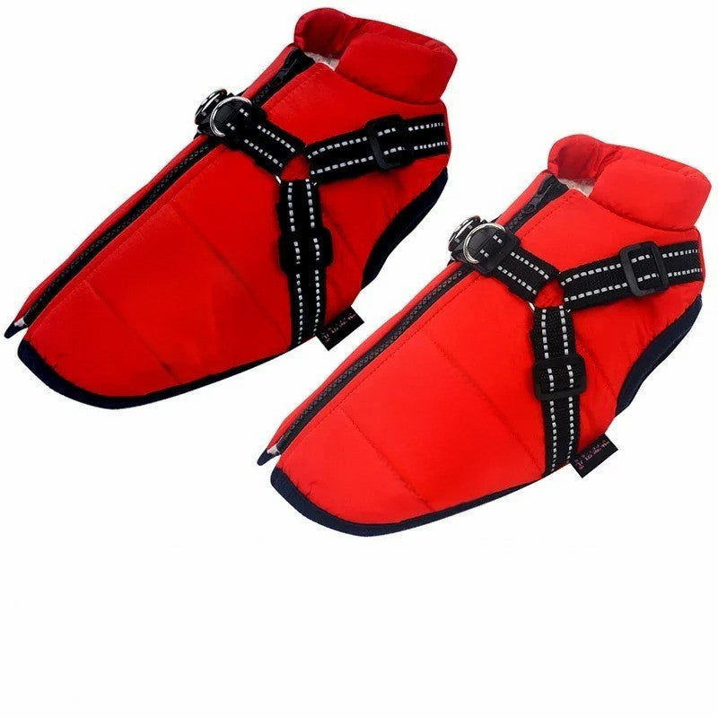 All-Weather Insulated Dog Jacket with Built-in Harness