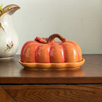 Pumpkin-Shaped Ceramic Plate | Rustic Fall Tableware | Durable & Dishwasher Safe | PumpkinWare