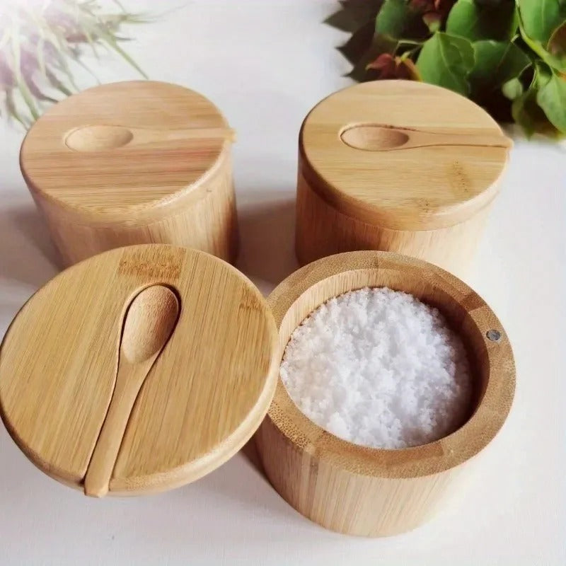 KruidenKompakt – Bamboo spice jar with spoon and magnetic lid