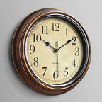 HoutTijd Classic Wall Clock – Stylish wooden second hand clock with silent movement