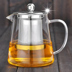 Teekanne Claritéa | Borosilicate glass | With stainless steel filter & wooden lid | Heat resistant & dishwasher safe