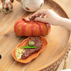Pumpkin-Shaped Ceramic Plate | Rustic Fall Tableware | Durable & Dishwasher Safe | PumpkinWare