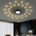 Modern Industrial Ceiling Lamp Sputnik Fireworks | Black & Gold Finish. LED Lighting for Living Room. Dining Room & Bedroom Decor