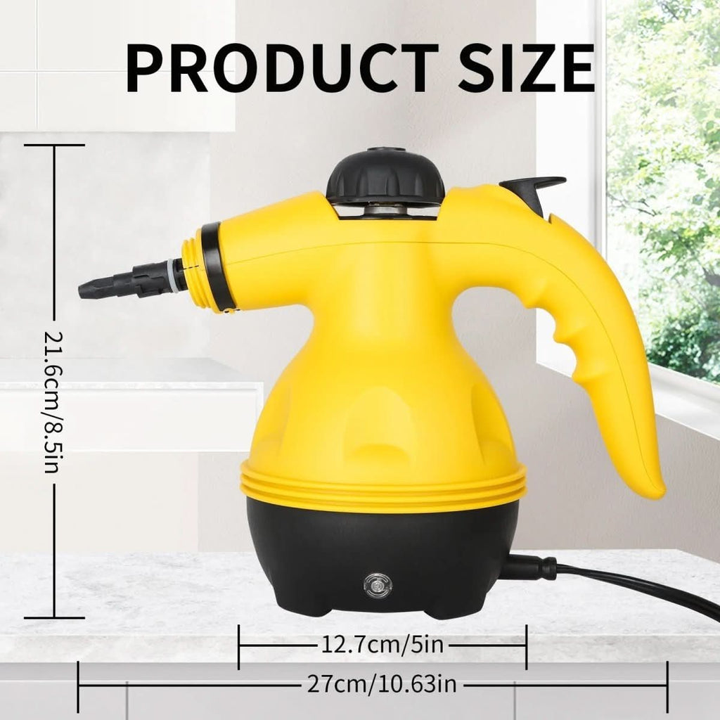 Chemical-free steam cleaner with 8 attachments for household, clothes & windows