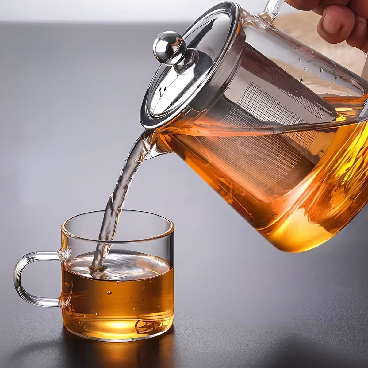 Teekanne Claritéa | Borosilicate glass | With stainless steel filter & wooden lid | Heat resistant & dishwasher safe