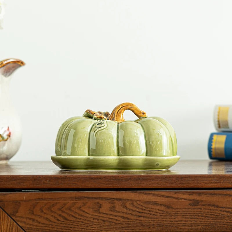 Pumpkin-Shaped Ceramic Plate | Rustic Fall Tableware | Durable & Dishwasher Safe | PumpkinWare