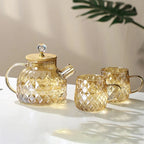 Classic Crystal Teapot | Glass & Wood