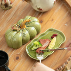Pumpkin-Shaped Ceramic Plate | Rustic Fall Tableware | Durable & Dishwasher Safe | PumpkinWare