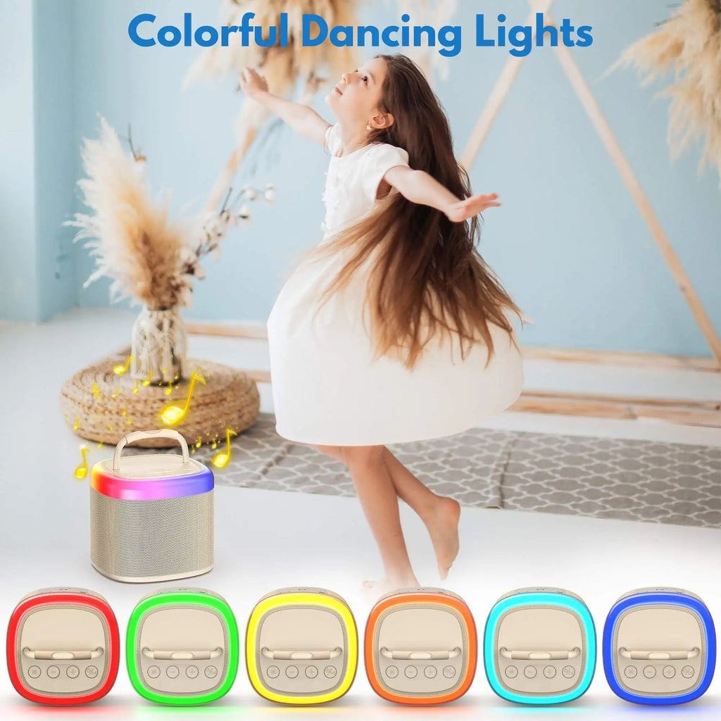 Mini Karaoke Machine with Wireless Microphones – Portable Bluetooth Speaker for Kids