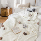 KnitPom - Adorable Pompon Chenille Blanket
