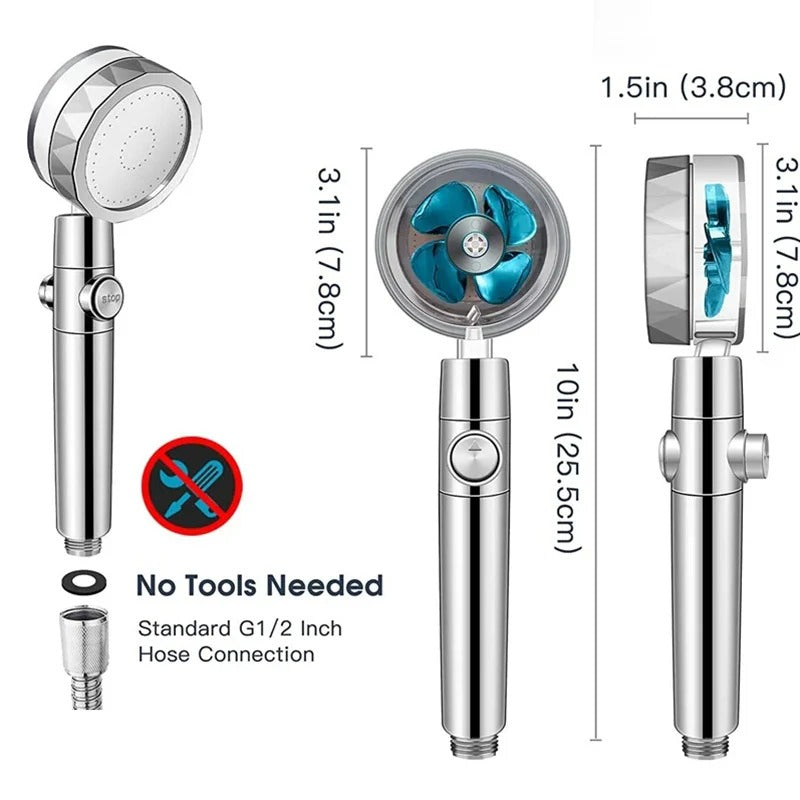 Turbo Shower Head – Adjustable Pressure