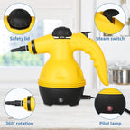 Chemical-free steam cleaner with 8 attachments for household, clothes & windows