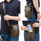 Vidal Bag – Functional Leather Waist Bag for Men with Adjustable Strap and Multi-Pocket Design