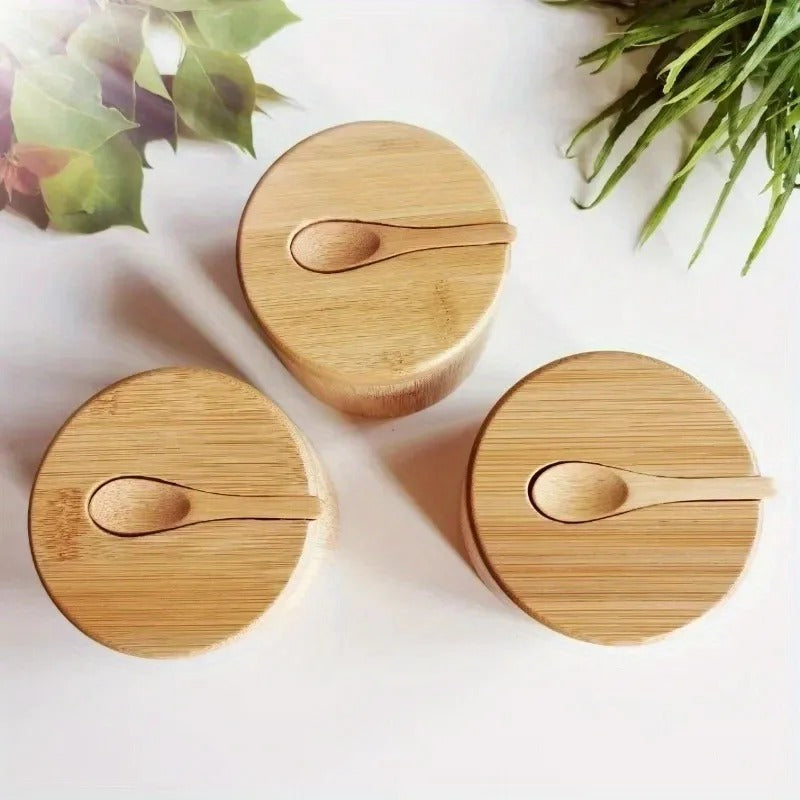 KruidenKompakt – Bamboo spice jar with spoon and magnetic lid