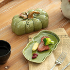 Pumpkin-Shaped Ceramic Plate | Rustic Fall Tableware | Durable & Dishwasher Safe | PumpkinWare