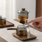 Walnut Signature One-Key Glass Tea Set