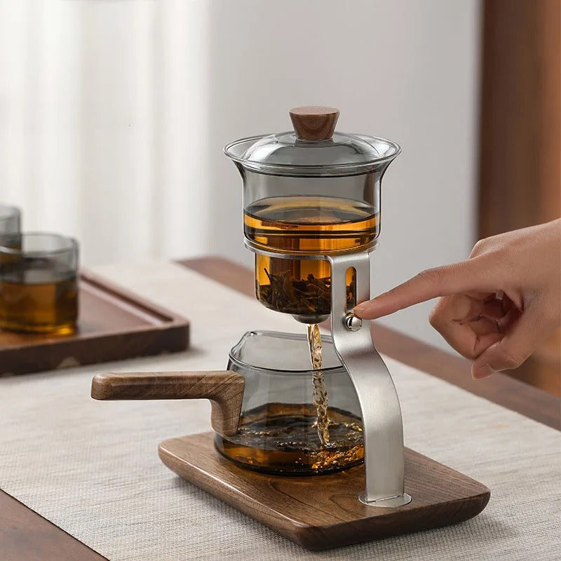 Walnut Signature One-Key Glass Tea Set