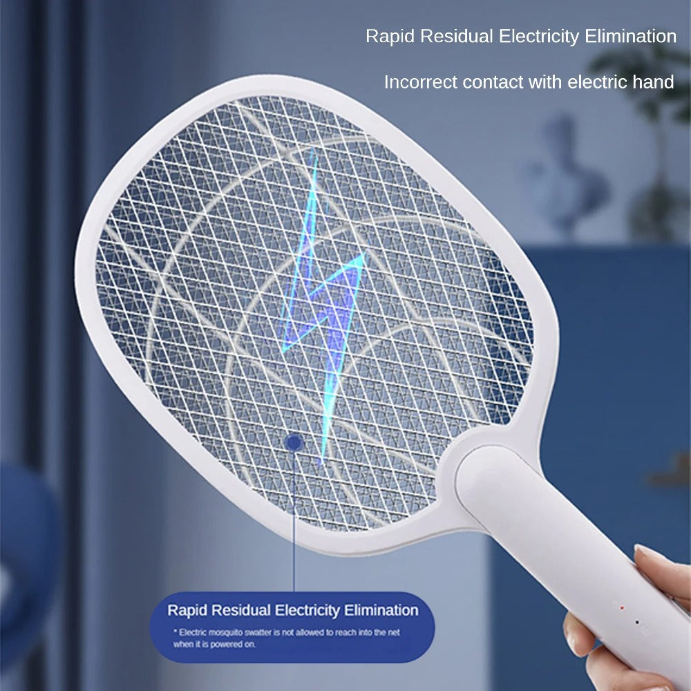 Rechargeable 2-in-1 Electric Fly Swatter and Insect Exterminator – 2500V Without Chemicals