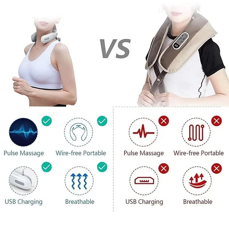 4-in-1 neck massager with heat & vibration