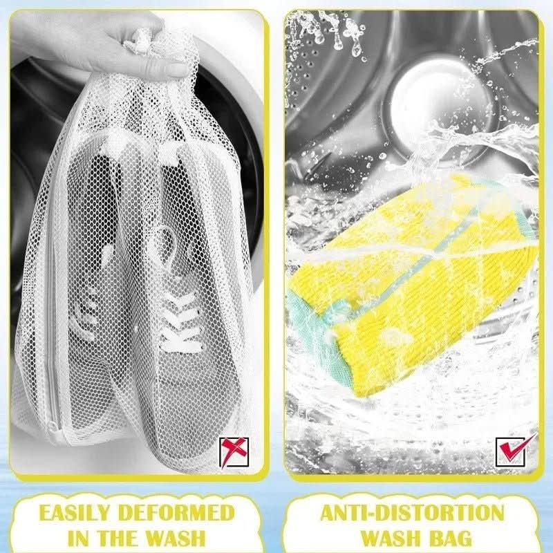 washing bag for shoes for thorough cleaning in the washing machine