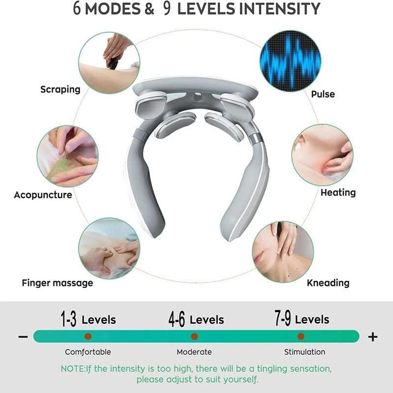 4-in-1 neck massager with heat & vibration