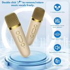 Mini Karaoke Machine with Wireless Microphones – Portable Bluetooth Speaker for Kids