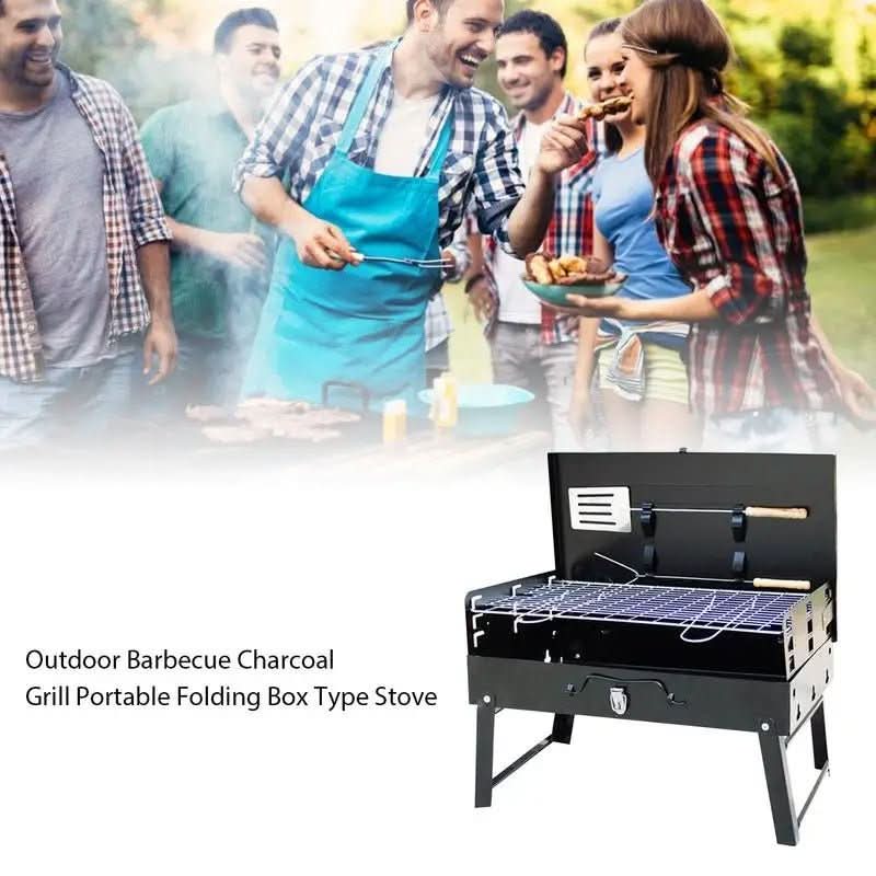 Foldable steel garden barbecue for camping & garden