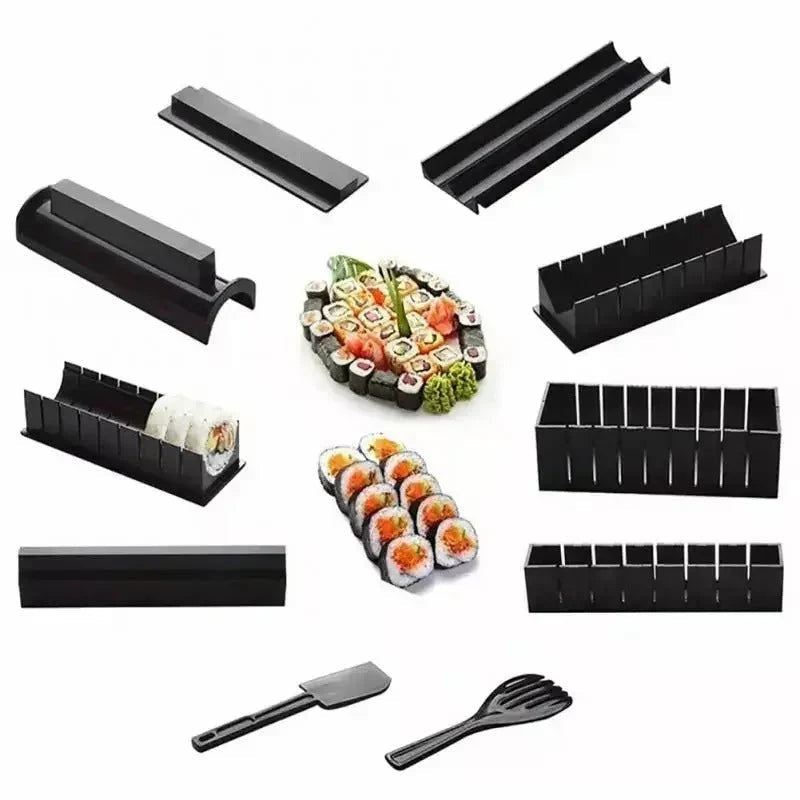 Sushi Rolls and Cutting Set – Practical Sushi Kit with Templates and Accessories