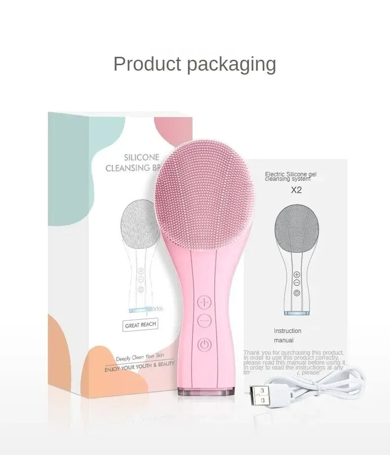 Electric Facial Cleansing Brush | Waterproof Silicone, Sonic Vibration Technology for Deep Pore Cleansing and All Skin Types