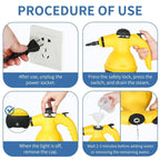Chemical-free steam cleaner with 8 attachments for household, clothes & windows