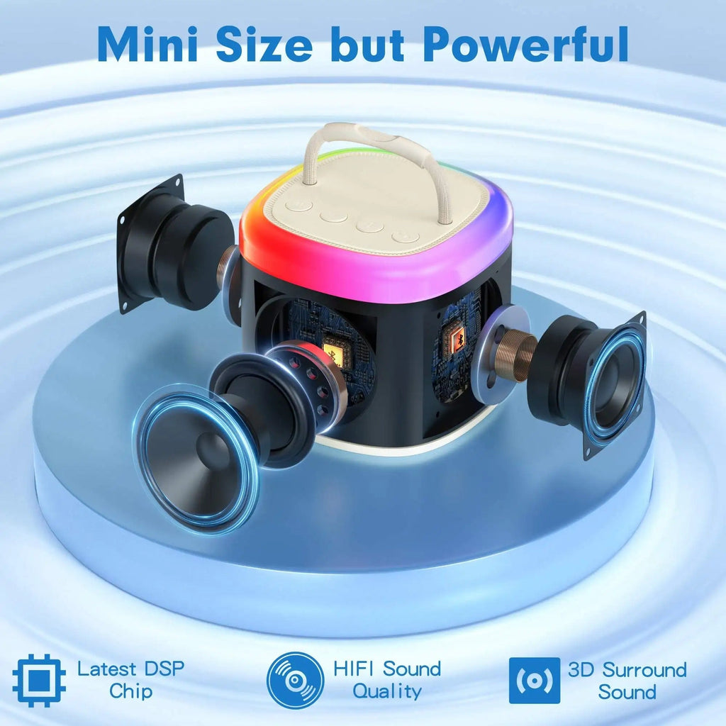 Mini Karaoke Machine with Wireless Microphones – Portable Bluetooth Speaker for Kids