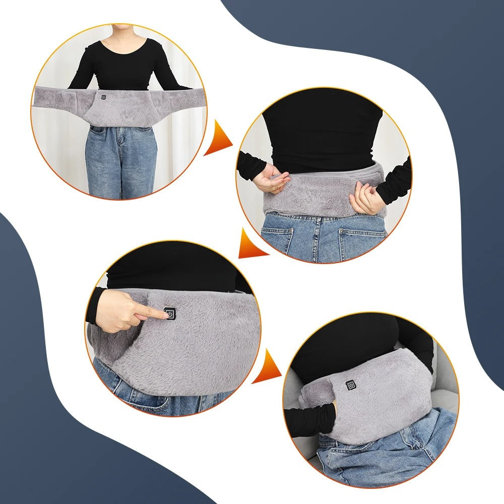 USB Rechargeable Hand & Waist Warmer | Soft Velvet, 3 Heat Settings & Portable for Home, Office & Outdoor Use