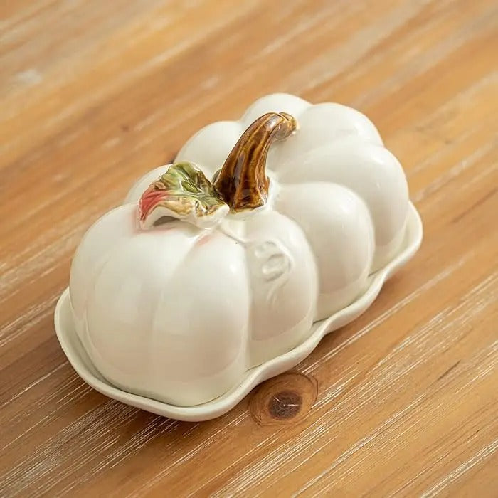 Pumpkin-Shaped Ceramic Plate | Rustic Fall Tableware | Durable & Dishwasher Safe | PumpkinWare
