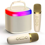 Mini Karaoke Machine with Wireless Microphones – Portable Bluetooth Speaker for Kids