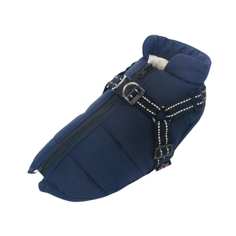 All-Weather Insulated Dog Jacket with Built-in Harness