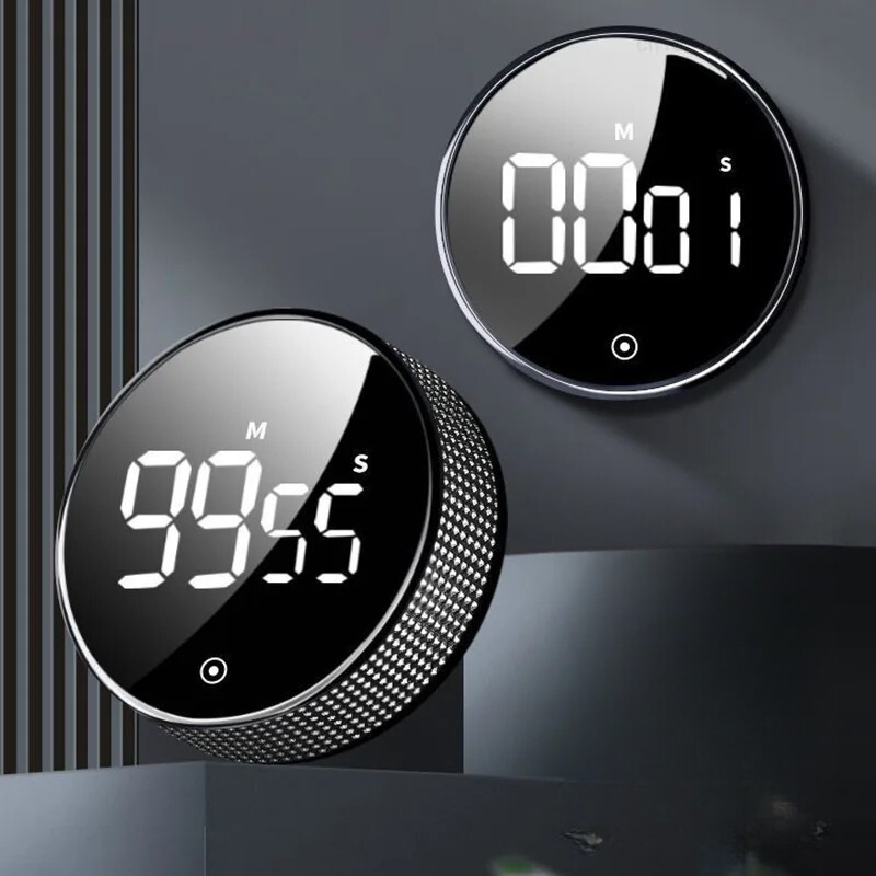 SmartTime Kitchen Timer | Easy One-Twist Operation, Large LED Display & Adjustable Alarm for Cooking, Studying & Classroom Use