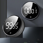 SmartTime Kitchen Timer | Easy One-Twist Operation, Large LED Display & Adjustable Alarm for Cooking, Studying & Classroom Use