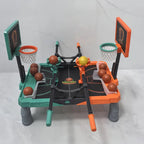 Interactive tabletop basketball game with shooting mechanism