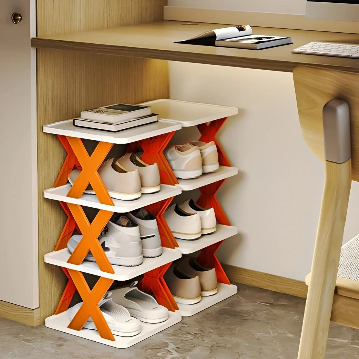 Multifunctional and Foldable Shoe Rack for Space-Saving Storage