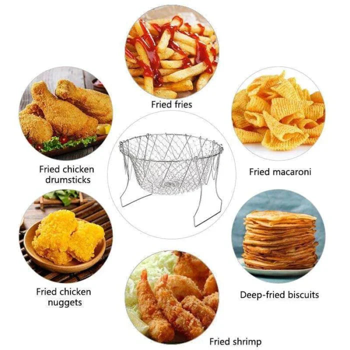 GourmetCraft Elite Cooking Basket | Versatile stainless steel basket for effortless cooking and steaming